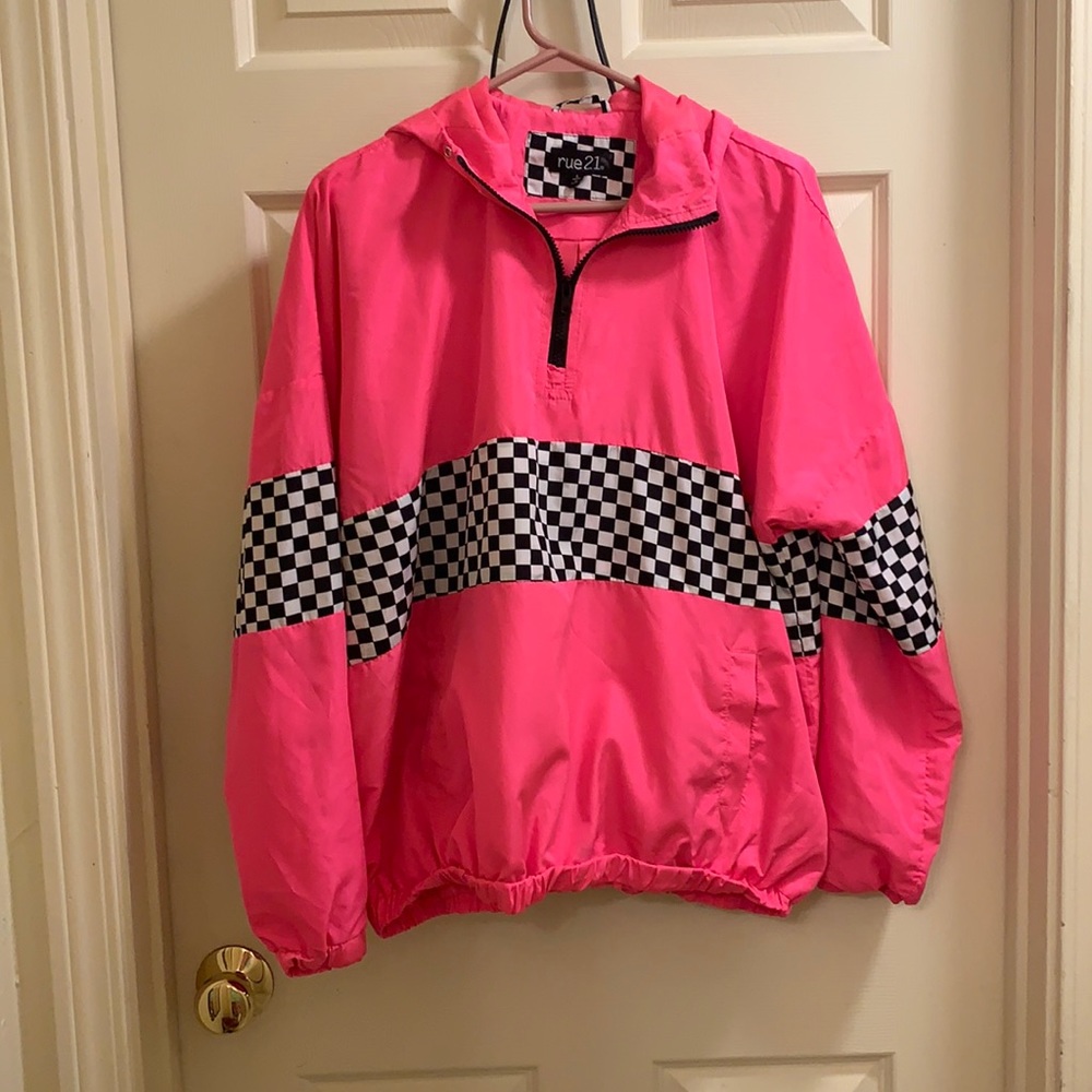 Hot Pink 80s 90s Windbreaker